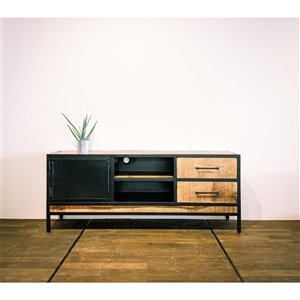 Corcoran Zen Contemporary/Modern Media Cabinet with 2 Drawers - 59-in x 24-in - Mango Wood