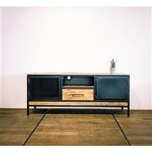 Corcoran Zen Contemporary/Modern Media Cabinet with 1 Drawer/2 Doors - 59-in x 24-in - Mango Wood