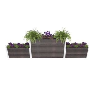 Vita Urbana Parklette Planter Combo - 134.5-in L x 16-in W x 33-in H - Espresso Brown