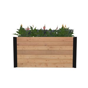 Vita Small Mezza Parklette Planter - 39-in L x 16-in W x 18-in H - Golden Brown