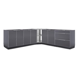 NewAge Products Outdoor Kitchen Modular Cabinet Set - Slate Grey -5-Piece