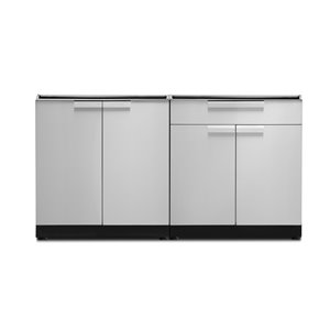 NewAge Products Outdoor Kitchen Modular Cabinet Set - Stainless Steel - 2-Piece
