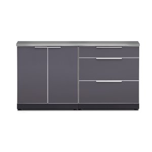 Cuisine extérieure modulaire avec comptoir NewAge Products, gris ardoise, 3 pièces