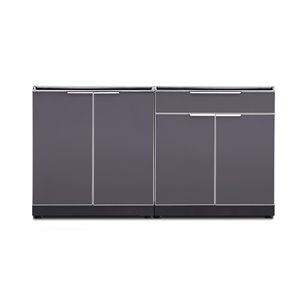 NewAge Products Outdoor Kitchen Modular Cabinet Set - Slate Grey - 2-Piece