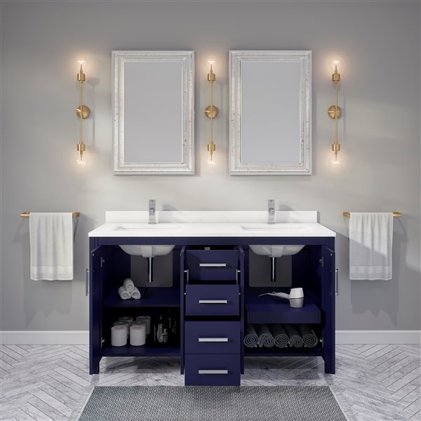 Spa Bathe Jack Double Sink Blue, Bathroom Vanity Organizer