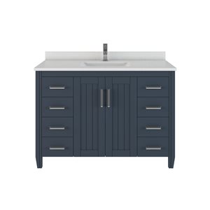 Spa Bathe Jack Single Sink Gray Bathroom Vanity with Power Bar and Drawer Organizer 48-in