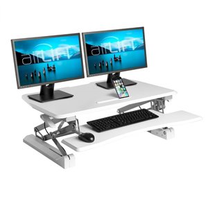 Vancouver Classics Airlift Height Adjustable Standing Desk Converter - White - 35.4-in