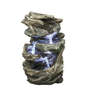 Hi-Line Gift Ltd. 11-in Resin Tiered Indoor Fountain - Grey Tones Finish