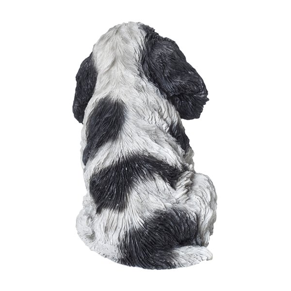 Hi-Line Gift Ltd. 5.8 H x 6-in W Black/White Cocker Spaniel Resin Garden Statue