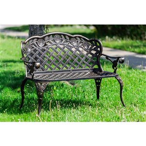 Hi-Line Gift Ltd. 24-in W x 32.6-in L Conversation Bench - Bronze