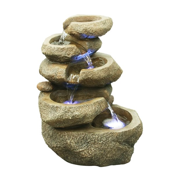 Hi-Line Gift Ltd. 14-in Resin Tiered Indoor Fountain - Grey tones