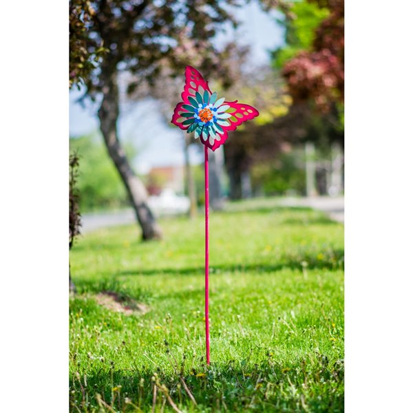 Hi-Line Gift Ltd. Copper Animals Wind Spinner - Pink 78450-A