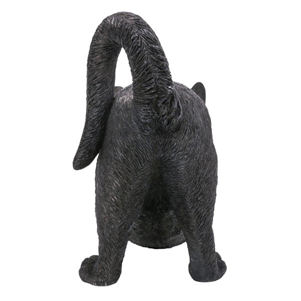 Hi-Line Gift Ltd. 9 H x 5-in W Black Cat Stretching Resin Garden Statue