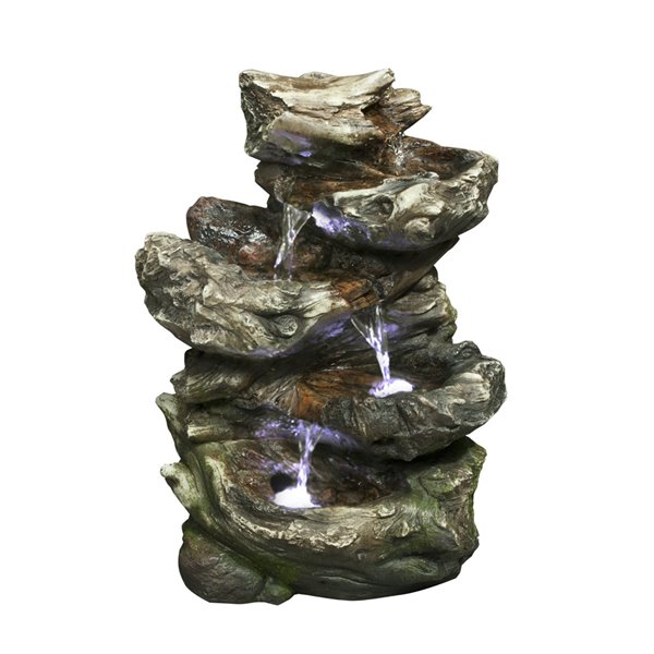 Hi-Line Gift Ltd. 14-in Resin Tiered Indoor Fountain - Brown/Natural