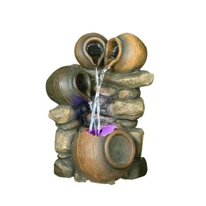 Hi-Line Gift Ltd. 10.75-in Resin Tabletop Indoor Fountain - Brown