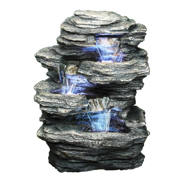 Hi-Line Gift Ltd. 13.25-in Resin Tabletop Indoor Fountain - Grey tones