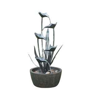Hi-Line Gift Ltd. 35.5-in Resin Tiered Indoor Fountain - Grey