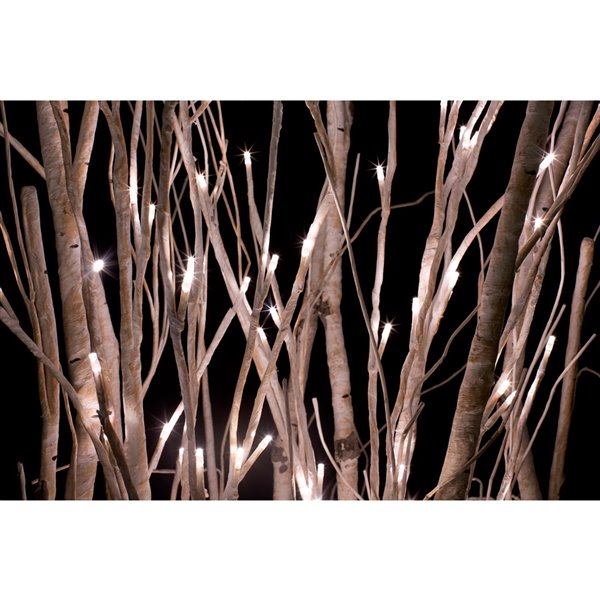 Hi-Line Gift Ltd. 71-in H White Artificial Birch Tree with 160 Integrated LED Lights