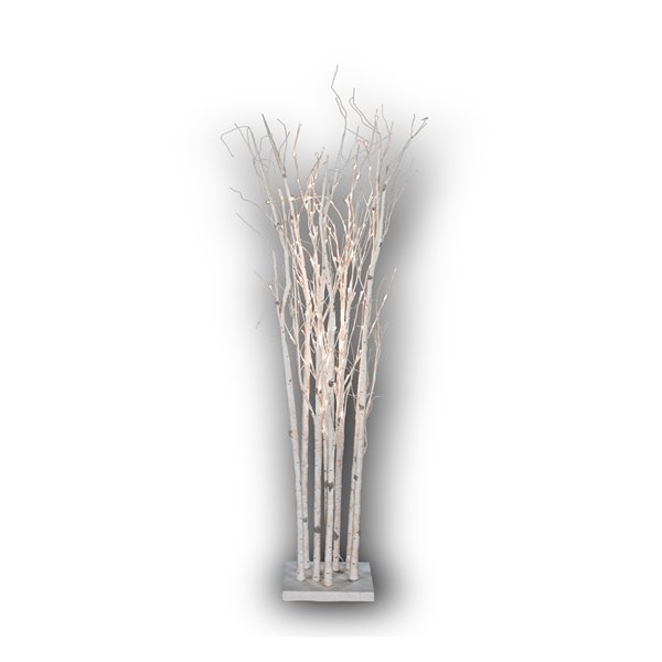 Hi-Line Gift Ltd. 71-in H White Artificial Birch Tree with 160 Integrated LED Lights
