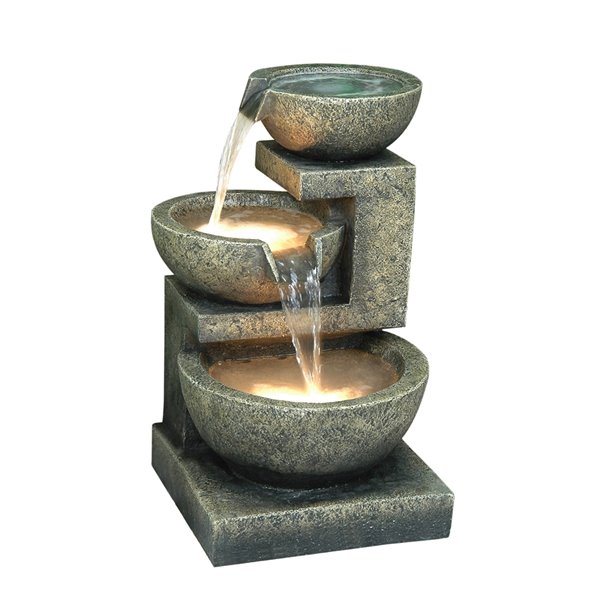 Hi-Line Gift Ltd. 22-in Resin Tiered Indoor Fountain - Grey tones