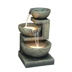 Hi-Line Gift Ltd. 22-in Resin Tiered Indoor Fountain - Grey tones