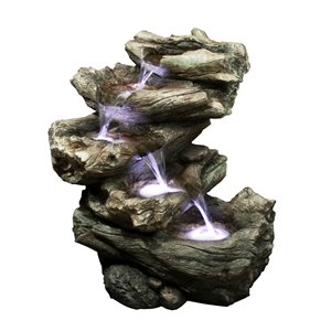Hi-Line Gift 21.75-in Resin Tiered Indoor Fountain - Brown/Natural