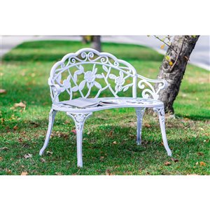 Hi-Line Gift Ltd. 21.2-in W x 31.5-in L Conversation Bench - White