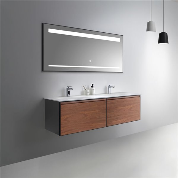 Miroir de salle de bain Sage à éclairage DEL de GEF, anti-buée, 60