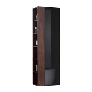 Armoire de lingerie murale noyer Sage de GEF, 11,8 po x 19,7 po x 63 po