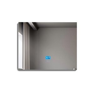 GEF Phoenix LED Bathroom Mirror with Bluetooth Function - Fog Free - 36-in - Rectangular - Silver