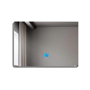 GEF Phoenix LED Bathroom Mirror with Bluetooth Function - Fog Free - 48-in - Rectangular - Silver