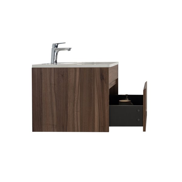 GEF Lionna 30-in Walnut Brown Single Sink Bathroom Vanity with