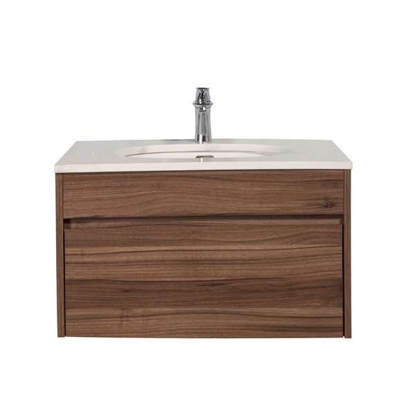 GEF Lionna 30-in Walnut Brown Single Sink Bathroom Vanity with