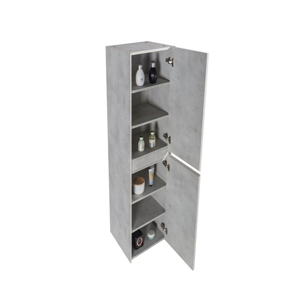 GEF Sadie 15.75-in x 15.75-in x 67-in Wall-Mounted Grey Linen Cabinet