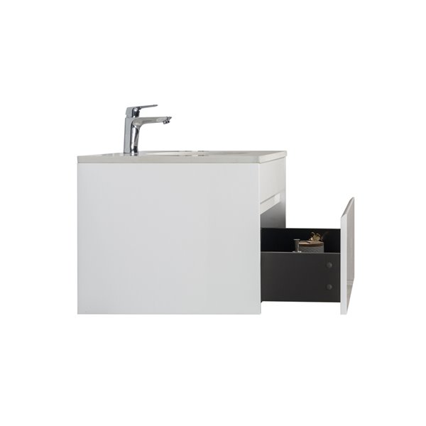 GEF Lionna 30-in White Single Sink Bathroom Vanity with White Quartz Top