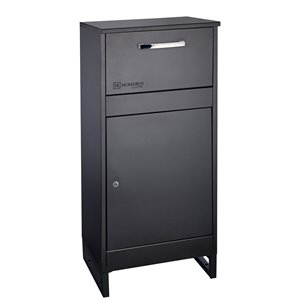 Homerun Smart & Safe Metal Ground Mount Lockable Mail and Parcel Box - 19.75-in W x 43.5-in H - Black