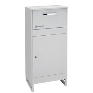 Homerun Smart & Safe Metal Ground Mount Lockable Mail and Parcel Box - 19.75-in W x 43.5-in H - White