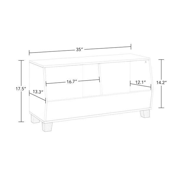 RiverRidge Home Kids Catch-All 35-in Toy Organizer, White
