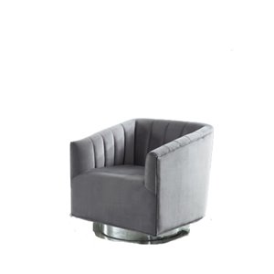 Chaise d'accent grise et moderne en velours de IH Casa Decor, lot de 1