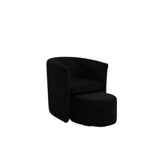 IH Casa Decor Modern Velvet Accent Chair - Set of 1 - Black