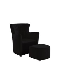 Chaise d'accent moderne en velours noir de IH Casa Decor, lot de 1