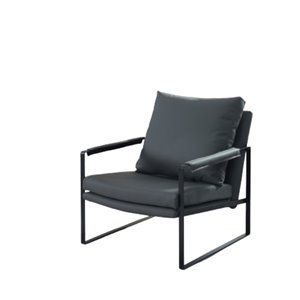 IH Casa Decor Modern Grey Faux leather Accent Chair - Set of 1