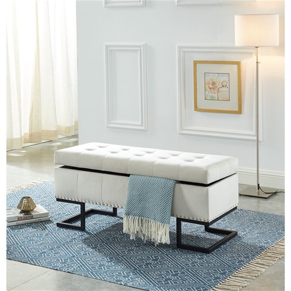 Leather outlet accent bench