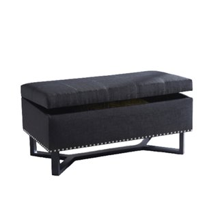 IH Casa Decor Modern Black Polyester/Polyester blend Accent Bench - 17.71-in L
