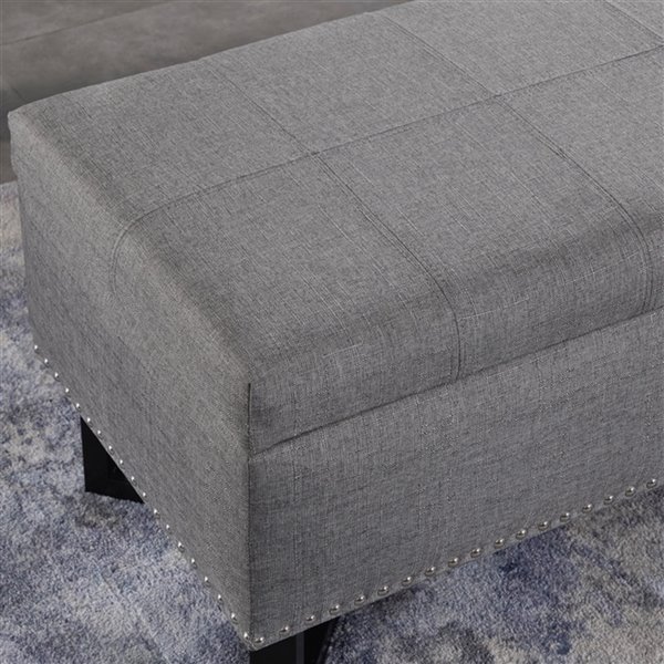 iH casadécor Modern Grey Polyester/Polyester blend Accent Bench - 17.71-in L