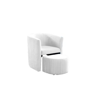 IH Casa Decor Modern Ivory Velvet Accent Chair - Set of 1