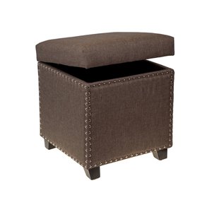 Ottomane carrée moderne en polyester brun de IH Casa Decor