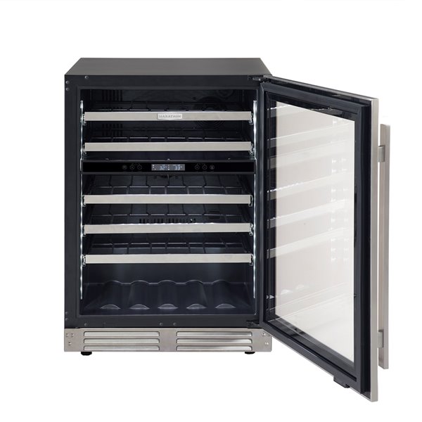 Marathon Built-in Dual Zone Wine Cooler 48 Bottles Stainless Steel