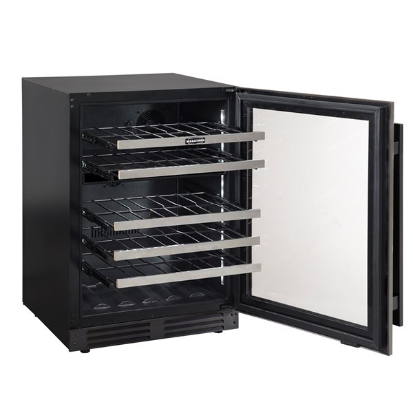Marathon Built-in/Freestanding Dual Zone Wine Cooler - 46 Bottles - Black