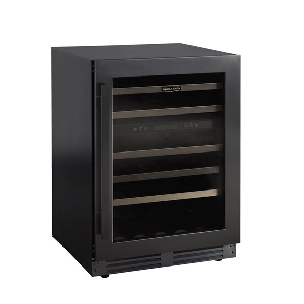 Marathon Built-in/Freestanding Dual Zone Wine Cooler - 46 Bottles - Black